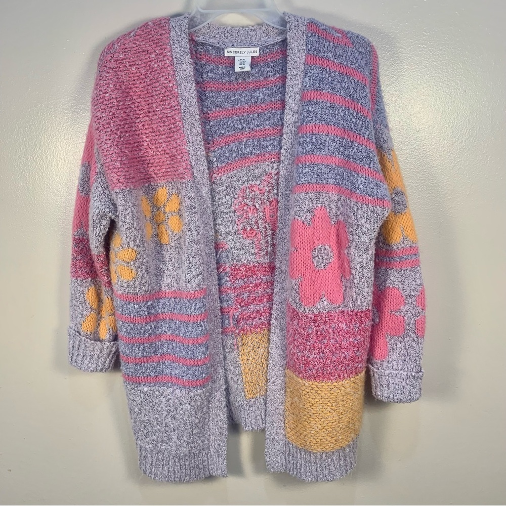 Sincerely Jules Textured Patchwork Cozy Oversized Floral Cardigan - Picture 1 of 11